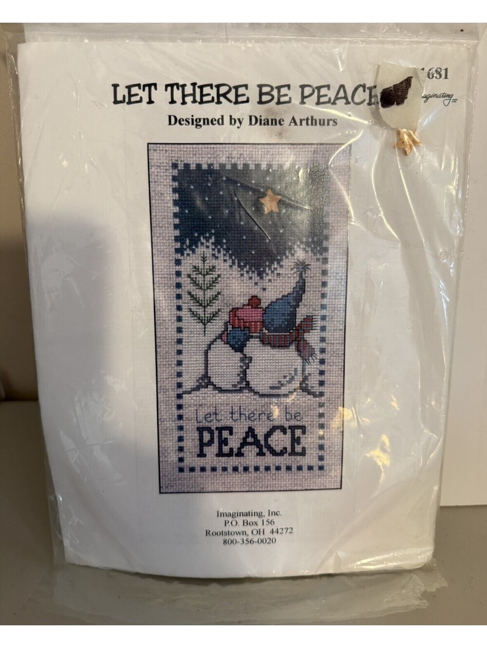 Cross Stitch Kit Let There Be Peace Snowmen Star 4 X 8